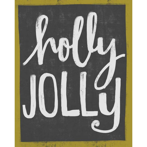 Holly Jolly III Gold Ornate Wood Framed Art Print with Double Matting by Doucette, Katie