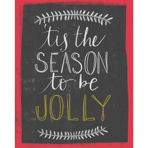 Jolly Season Black Modern Wood Framed Art Print with Double Matting by Doucette, Katie