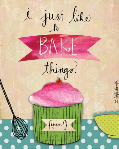 I Just Like to Bake Things White Modern Wood Framed Art Print with Double Matting by Doucette, Katie