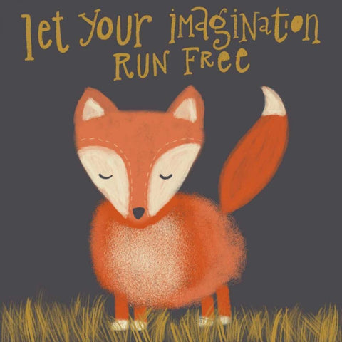 Fox Imagination Black Modern Wood Framed Art Print with Double Matting by Doucette, Katie