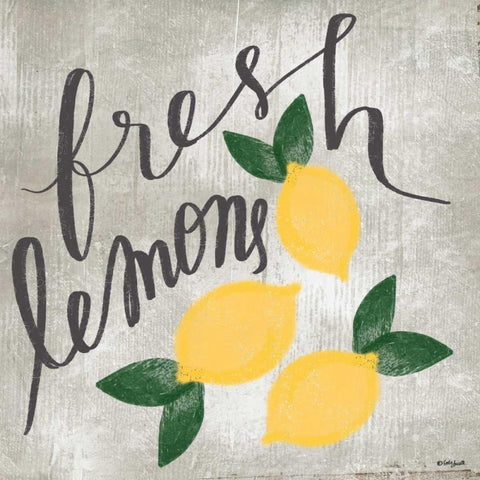 Fresh Lemons White Modern Wood Framed Art Print by Doucette, Katie