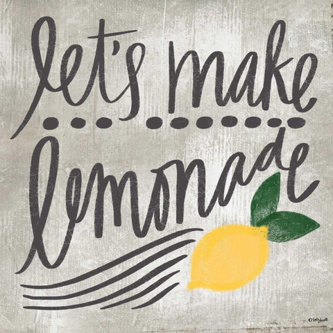 Lets Make Lemonade Black Modern Wood Framed Art Print with Double Matting by Doucette, Katie