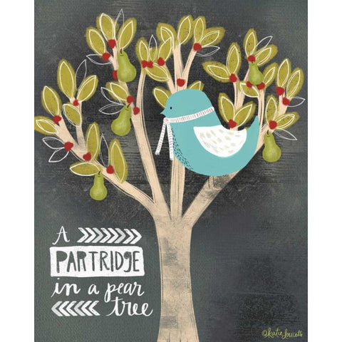 Partridge Black Modern Wood Framed Art Print with Double Matting by Doucette, Katie