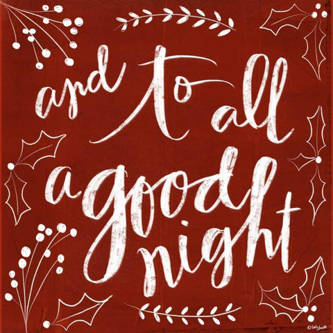 To All a Good Night White Modern Wood Framed Art Print by Doucette, Katie