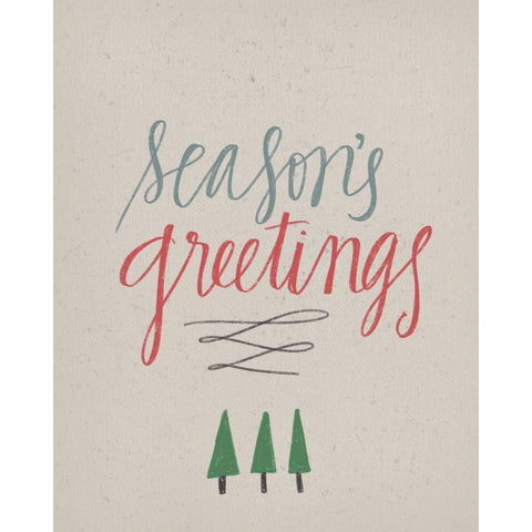 Seasons Greetings White Modern Wood Framed Art Print by Doucette, Katie