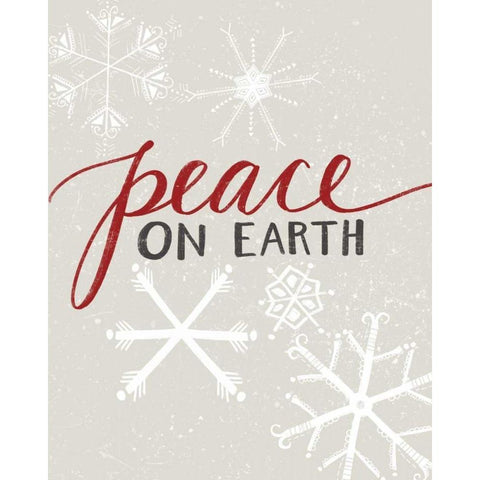 Peace Snow Black Modern Wood Framed Art Print with Double Matting by Doucette, Katie