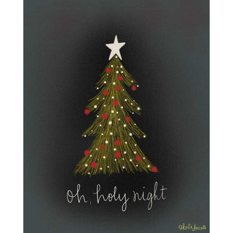 Oh Holy Night Tree Gold Ornate Wood Framed Art Print with Double Matting by Doucette, Katie