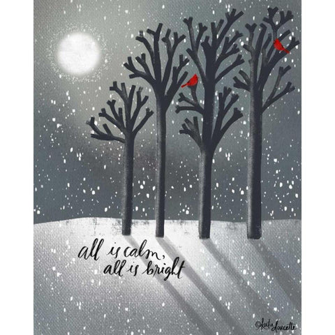 Calm and Bright Night Black Modern Wood Framed Art Print with Double Matting by Doucette, Katie