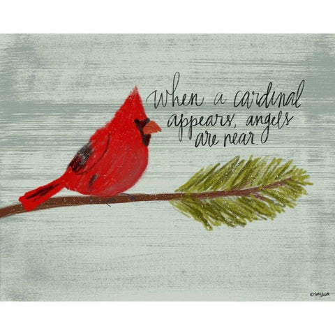 Cardinal White Modern Wood Framed Art Print by Doucette, Katie