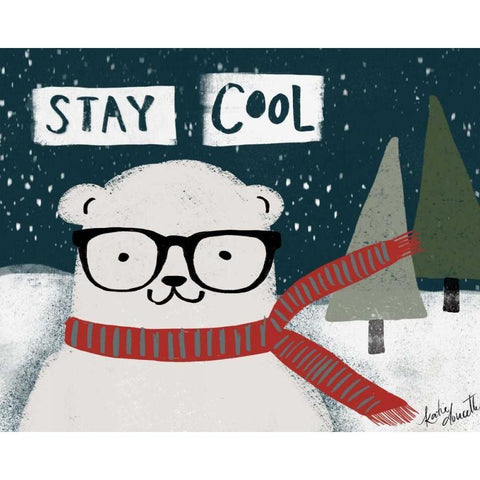 Stay Cool White Modern Wood Framed Art Print by Doucette, Katie