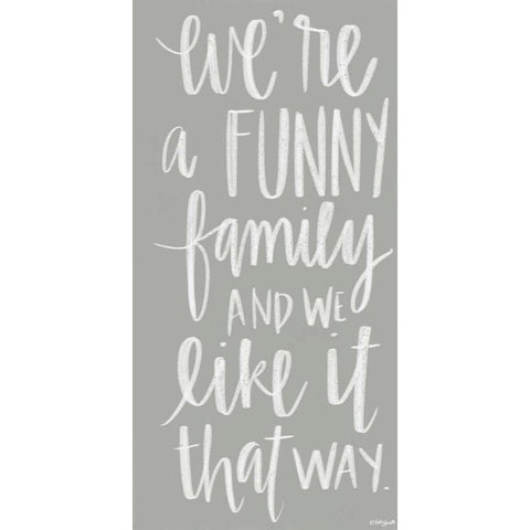 Funny Family White Modern Wood Framed Art Print by Doucette, Katie