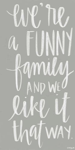 Funny Family White Modern Wood Framed Art Print with Double Matting by Doucette, Katie