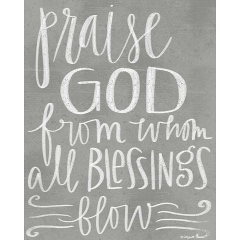 Praise God White Modern Wood Framed Art Print by Doucette, Katie