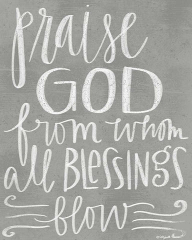 Praise God White Modern Wood Framed Art Print with Double Matting by Doucette, Katie