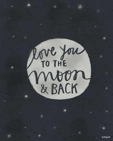 Moon and Back White Modern Wood Framed Art Print with Double Matting by Doucette, Katie