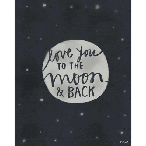 Moon and Back Black Modern Wood Framed Art Print with Double Matting by Doucette, Katie