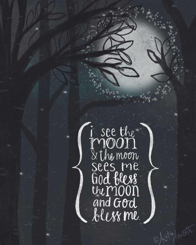 I See the Moon Black Ornate Wood Framed Art Print with Double Matting by Doucette, Katie