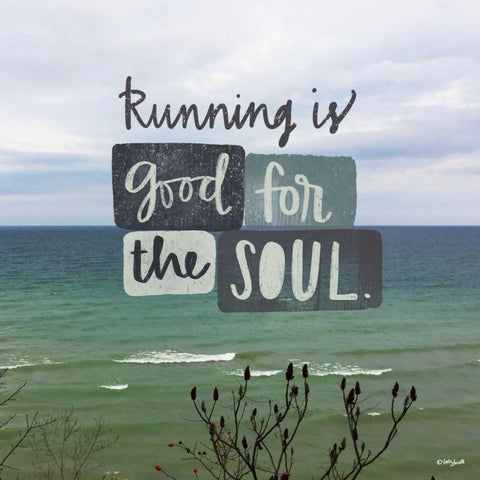 Running Black Modern Wood Framed Art Print with Double Matting by Doucette, Katie