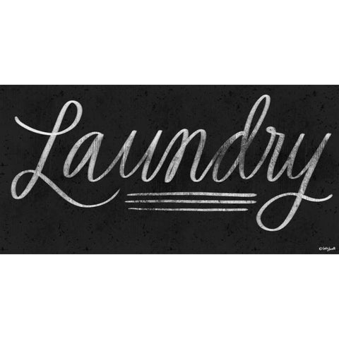 Laundry Chalkboard White Modern Wood Framed Art Print by Doucette, Katie