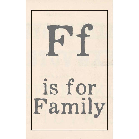 F is for Family Black Modern Wood Framed Art Print with Double Matting by Doucette, Katie