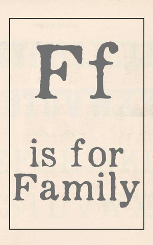 F is for Family White Modern Wood Framed Art Print with Double Matting by Doucette, Katie