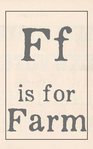 F is for Farm Black Ornate Wood Framed Art Print with Double Matting by Doucette, Katie