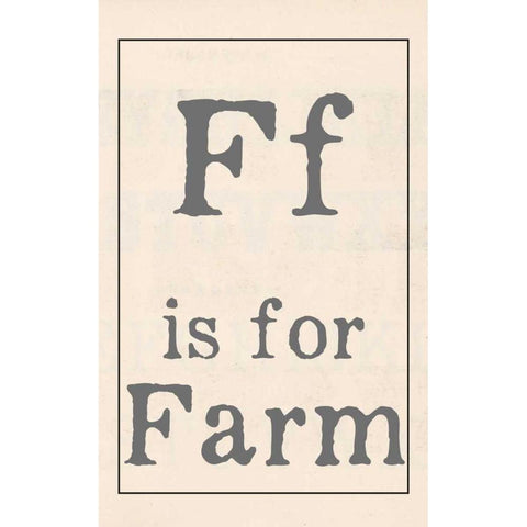 F is for Farm Black Modern Wood Framed Art Print with Double Matting by Doucette, Katie