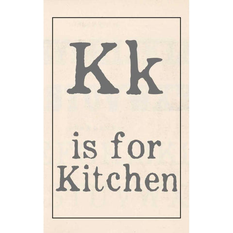 K is for Kitchen White Modern Wood Framed Art Print by Doucette, Katie