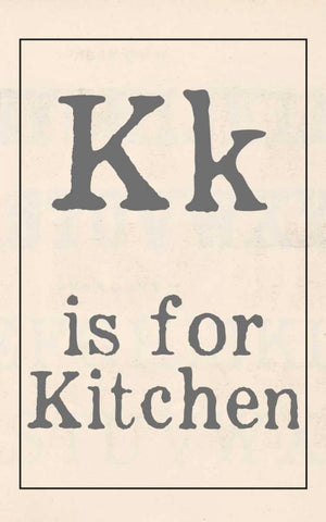 K is for Kitchen Black Ornate Wood Framed Art Print with Double Matting by Doucette, Katie