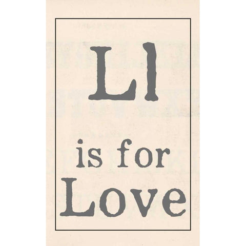 L is for Love White Modern Wood Framed Art Print by Doucette, Katie