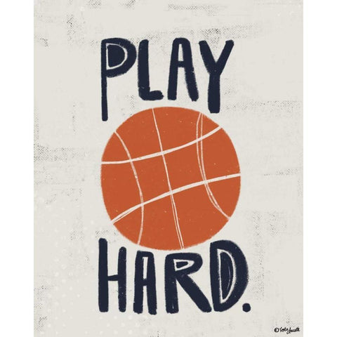 Basketball White Modern Wood Framed Art Print by Doucette, Katie