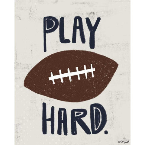 Football Black Modern Wood Framed Art Print with Double Matting by Doucette, Katie