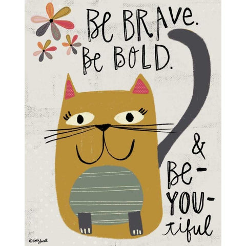 Be Bold White Modern Wood Framed Art Print by Doucette, Katie