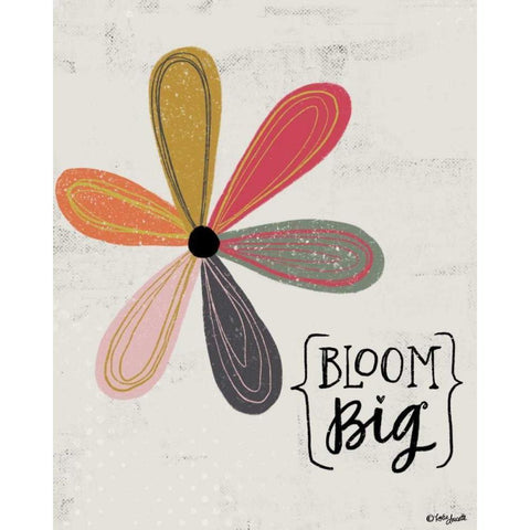 Bloom Big Black Modern Wood Framed Art Print with Double Matting by Doucette, Katie