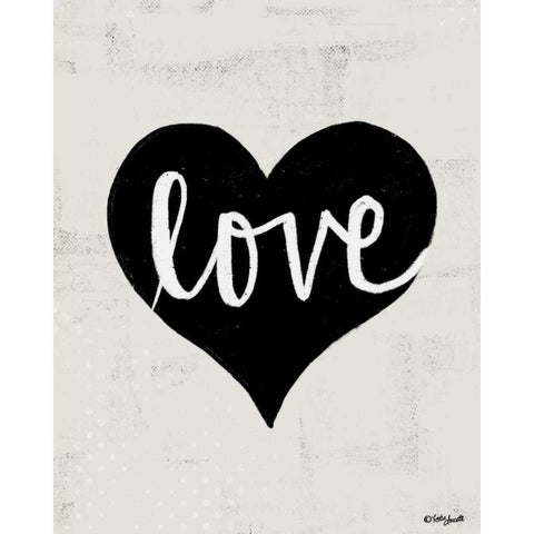 Love Heart Black Modern Wood Framed Art Print with Double Matting by Doucette, Katie