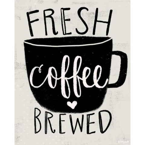 Fresh Brewed Coffee White Modern Wood Framed Art Print by Doucette, Katie