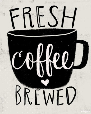 Fresh Brewed Coffee White Modern Wood Framed Art Print with Double Matting by Doucette, Katie