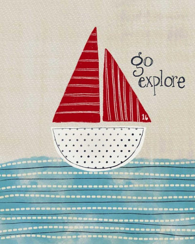 Go Explore White Modern Wood Framed Art Print with Double Matting by Doucette, Katie