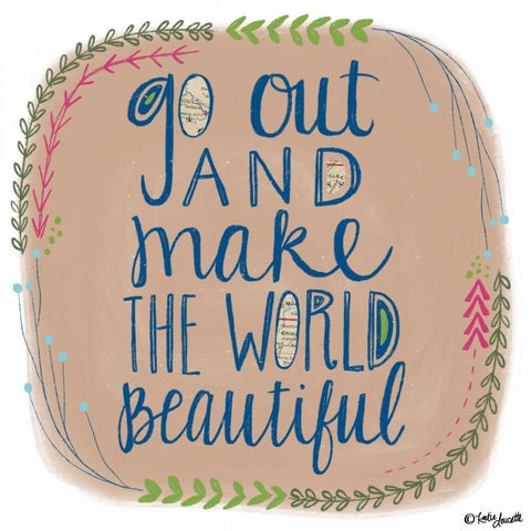 Make the World Beautiful Black Ornate Wood Framed Art Print with Double Matting by Doucette, Katie