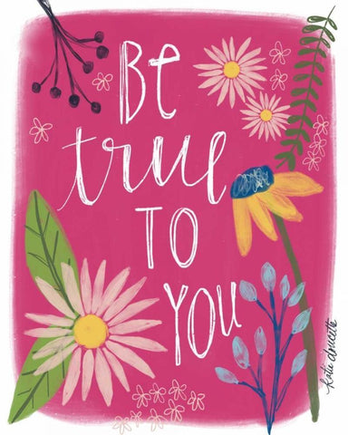 Be True to You Black Ornate Wood Framed Art Print with Double Matting by Doucette, Katie