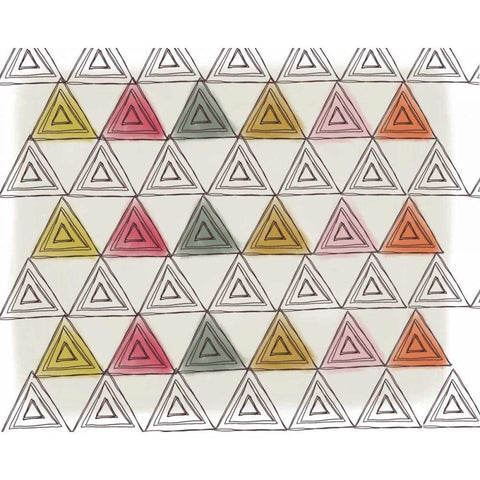 Triangles Black Modern Wood Framed Art Print with Double Matting by Doucette, Katie