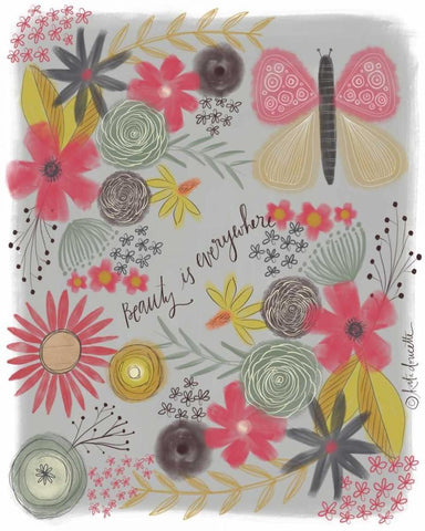 Beauty is Everywhere Black Ornate Wood Framed Art Print with Double Matting by Doucette, Katie