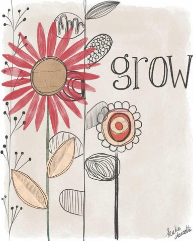 Grow White Modern Wood Framed Art Print with Double Matting by Doucette, Katie