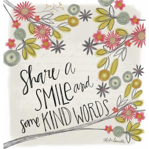 Share a Smile Gold Ornate Wood Framed Art Print with Double Matting by Doucette, Katie