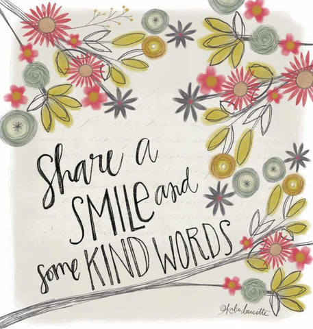 Share a Smile Black Ornate Wood Framed Art Print with Double Matting by Doucette, Katie