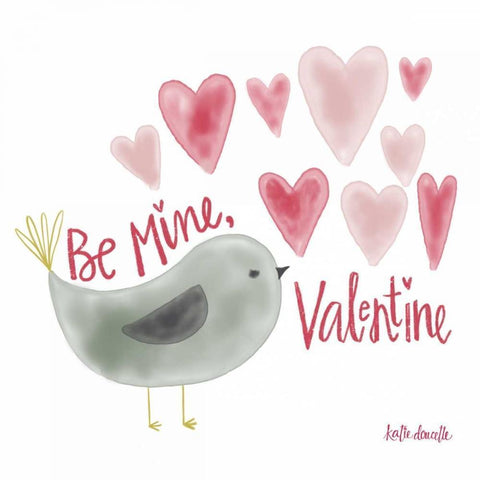 Be My Valentine White Modern Wood Framed Art Print by Doucette, Katie