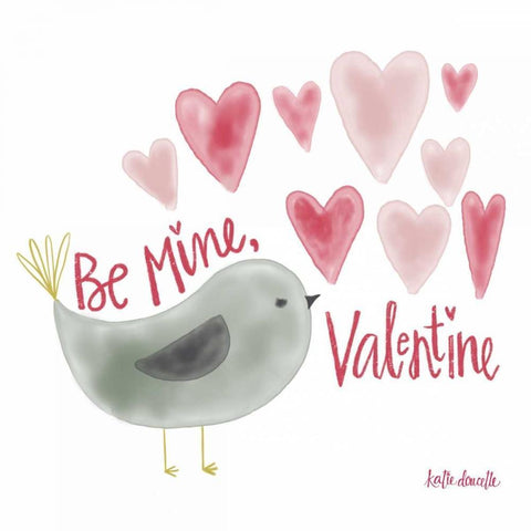 Be My Valentine White Modern Wood Framed Art Print with Double Matting by Doucette, Katie