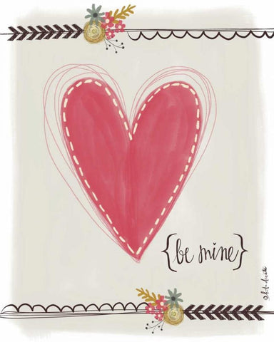 Be Mine Black Ornate Wood Framed Art Print with Double Matting by Doucette, Katie