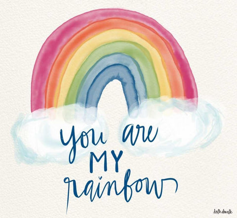 You Are My Rainbow White Modern Wood Framed Art Print with Double Matting by Doucette, Katie