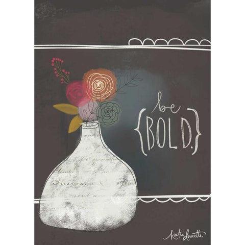 Be Bold Black Modern Wood Framed Art Print with Double Matting by Doucette, Katie